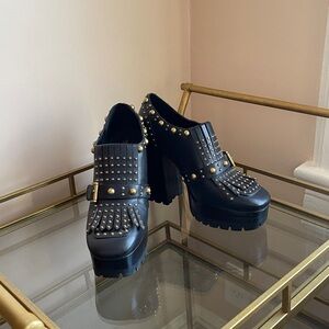 MICHAEL Michael Kors Black Studded Platform Shoes